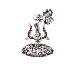 Silver Om & Damru Decorative Idol-21gm