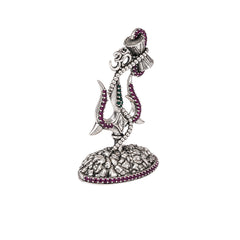 Silver Om & Damru Decorative Idol-21gm