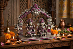 Silver Lakshmi & Ganesha Idol Set-479gm