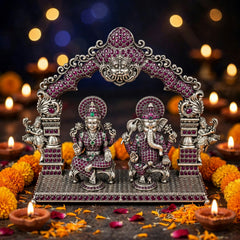 Silver Lakshmi & Ganesha Idol Set-479gm