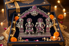 Silver Lakshmi & Ganesha Idol Set-479gm