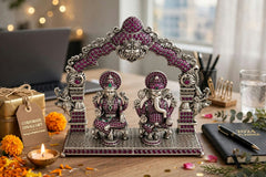 Silver Lakshmi & Ganesha Idol Set-479gm