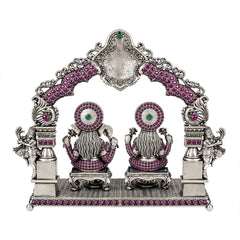 Silver Lakshmi & Ganesha Idol Set-479gm
