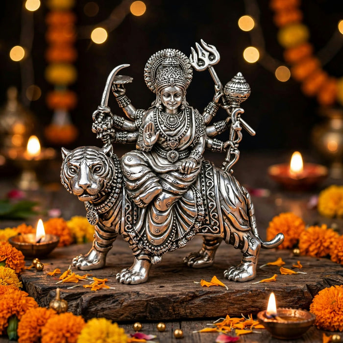 Silver Durga Idol-120gm