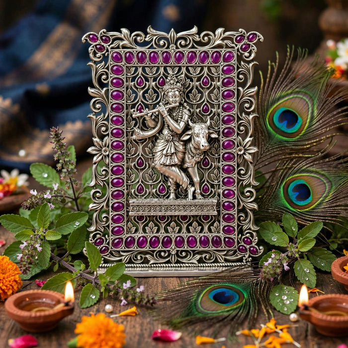 Silver Decorative Krishna Idol-67gm