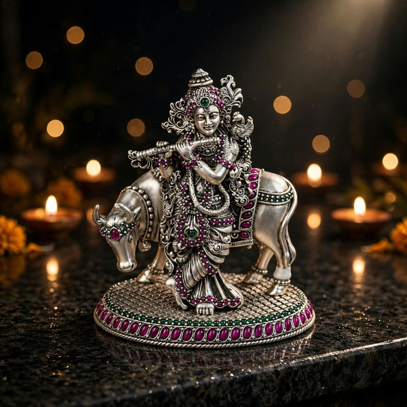 Divine Krishna Silver Murti-131gm